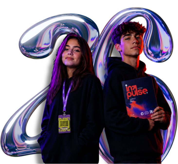 Adolescentes do In-Pulse College com o ano 2026 em destaque